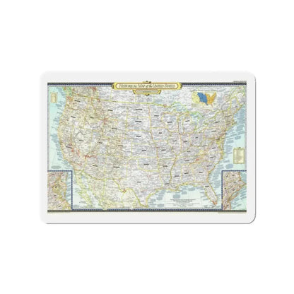 USA - An Historical Map (1953) (Map) Refrigerator Magnet 2 Inch - The Sticker Space