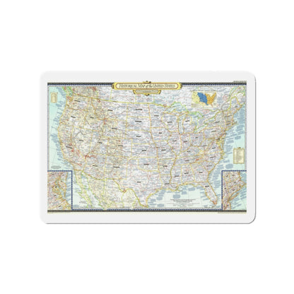 USA - An Historical Map (1953) (Map) Refrigerator Magnet-2" x 2"-The Sticker Space