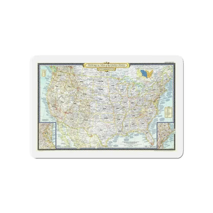 USA - An Historical Map (1953) (Map) Refrigerator Magnet 4 Inch - The Sticker Space