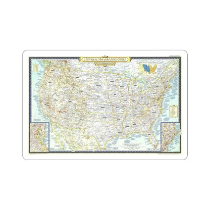 USA - An Historical Map (1953) (Map) STICKER Vinyl Kiss-Cut Decal 4 Inch White - The Sticker Space