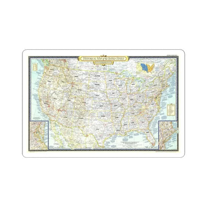USA - An Historical Map (1953) (Map) STICKER Vinyl Kiss-Cut Decal 6 Inch White - The Sticker Space