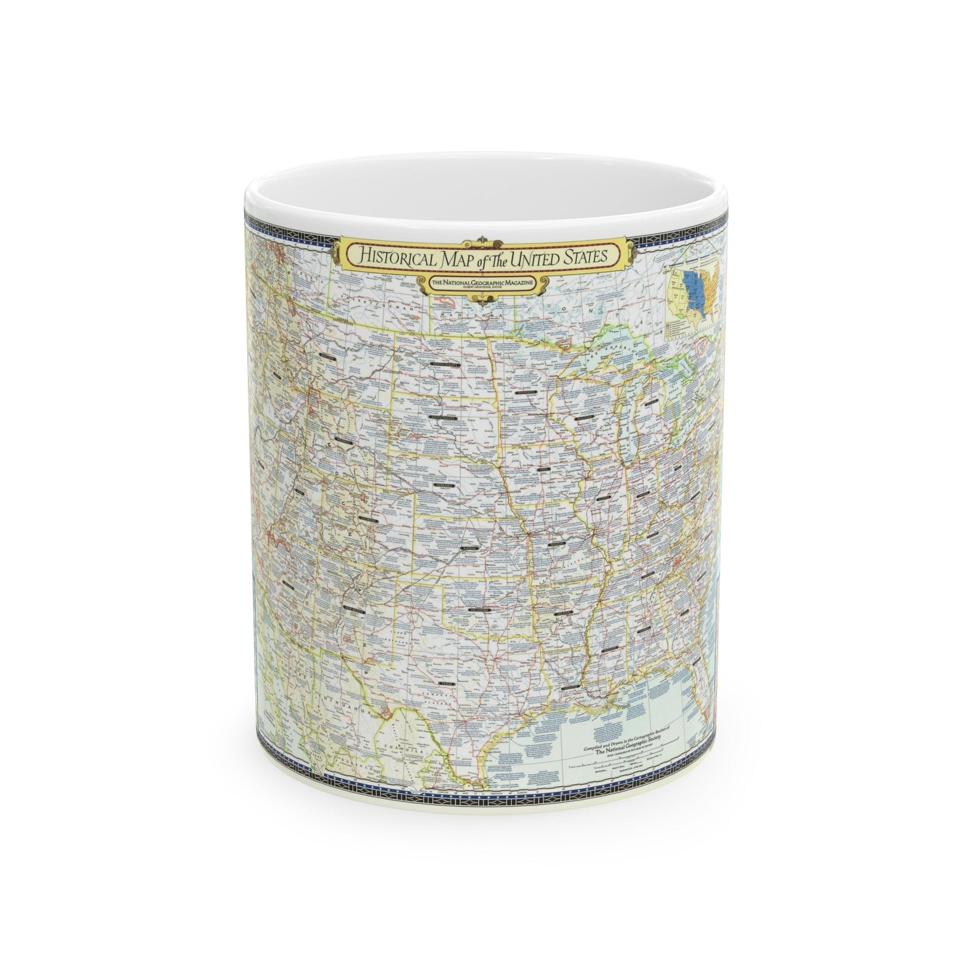 USA - An Historical Map (1953) (Map) White Coffee Mug-11oz-The Sticker Space