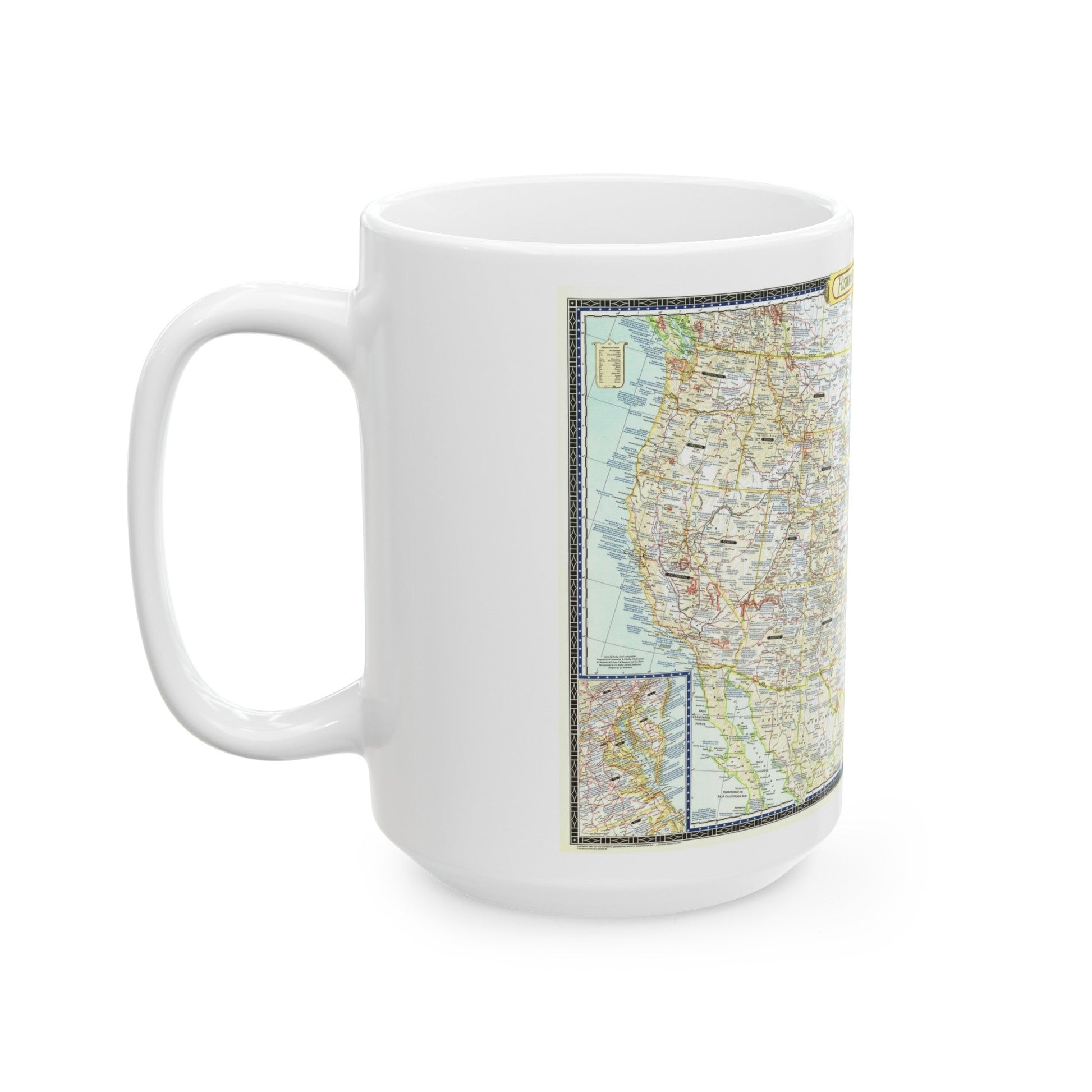 USA - An Historical Map (1953) (Map) White Coffee Mug-The Sticker Space