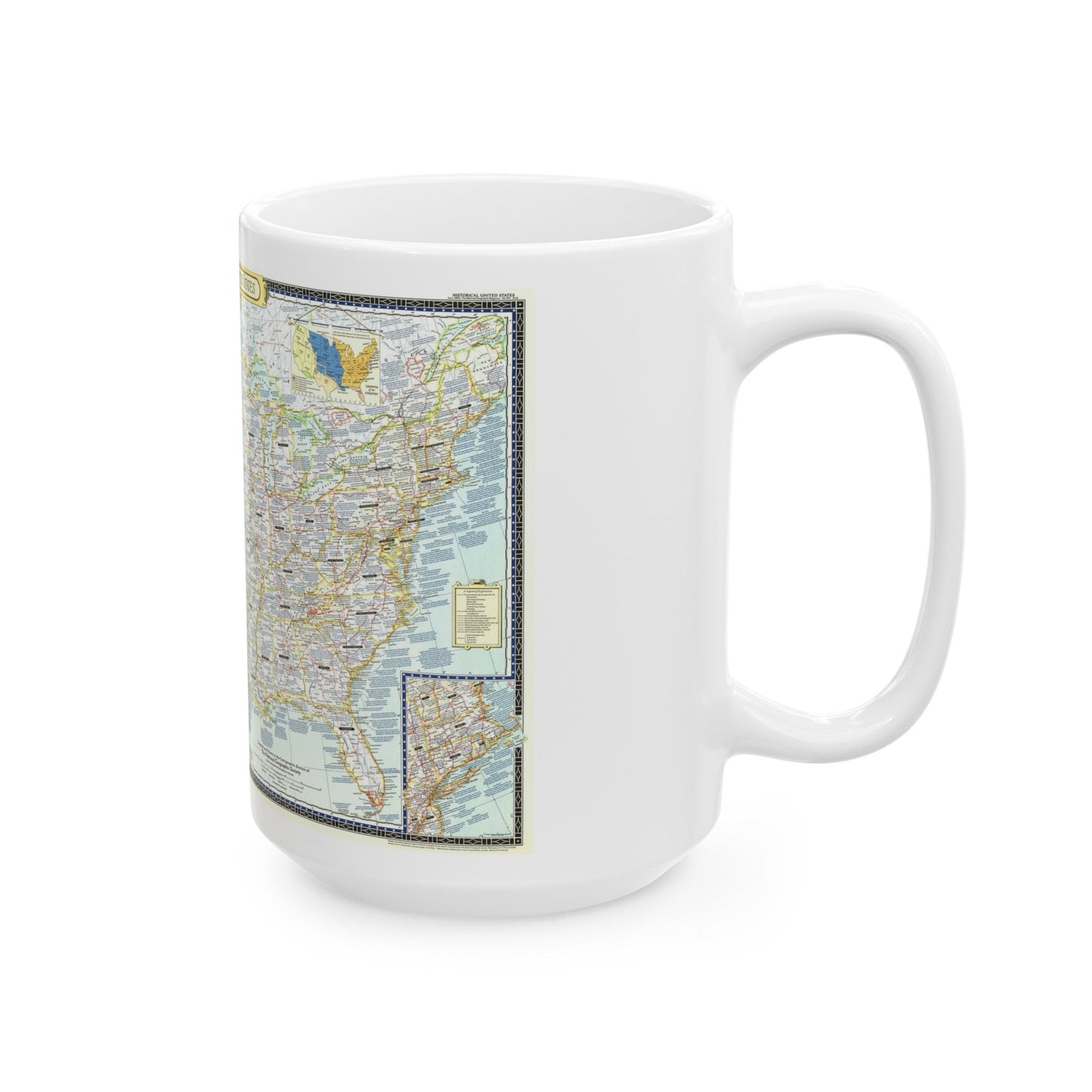 USA - An Historical Map (1953) (Map) White Coffee Mug-The Sticker Space