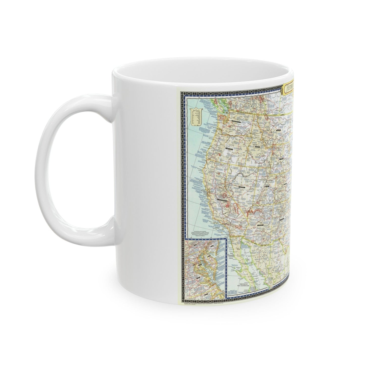 USA - An Historical Map (1953) (Map) White Coffee Mug-The Sticker Space