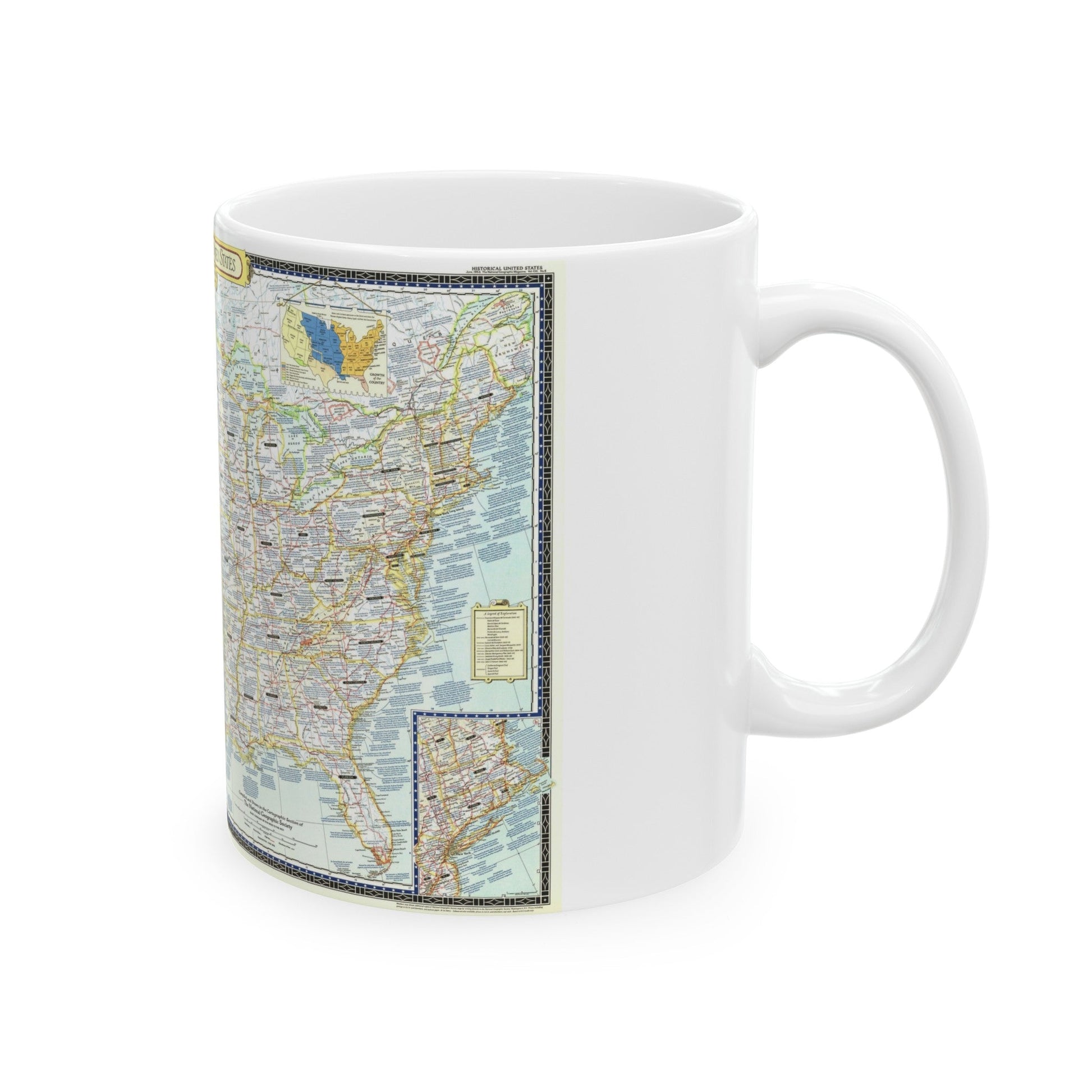 USA - An Historical Map (1953) (Map) White Coffee Mug-The Sticker Space