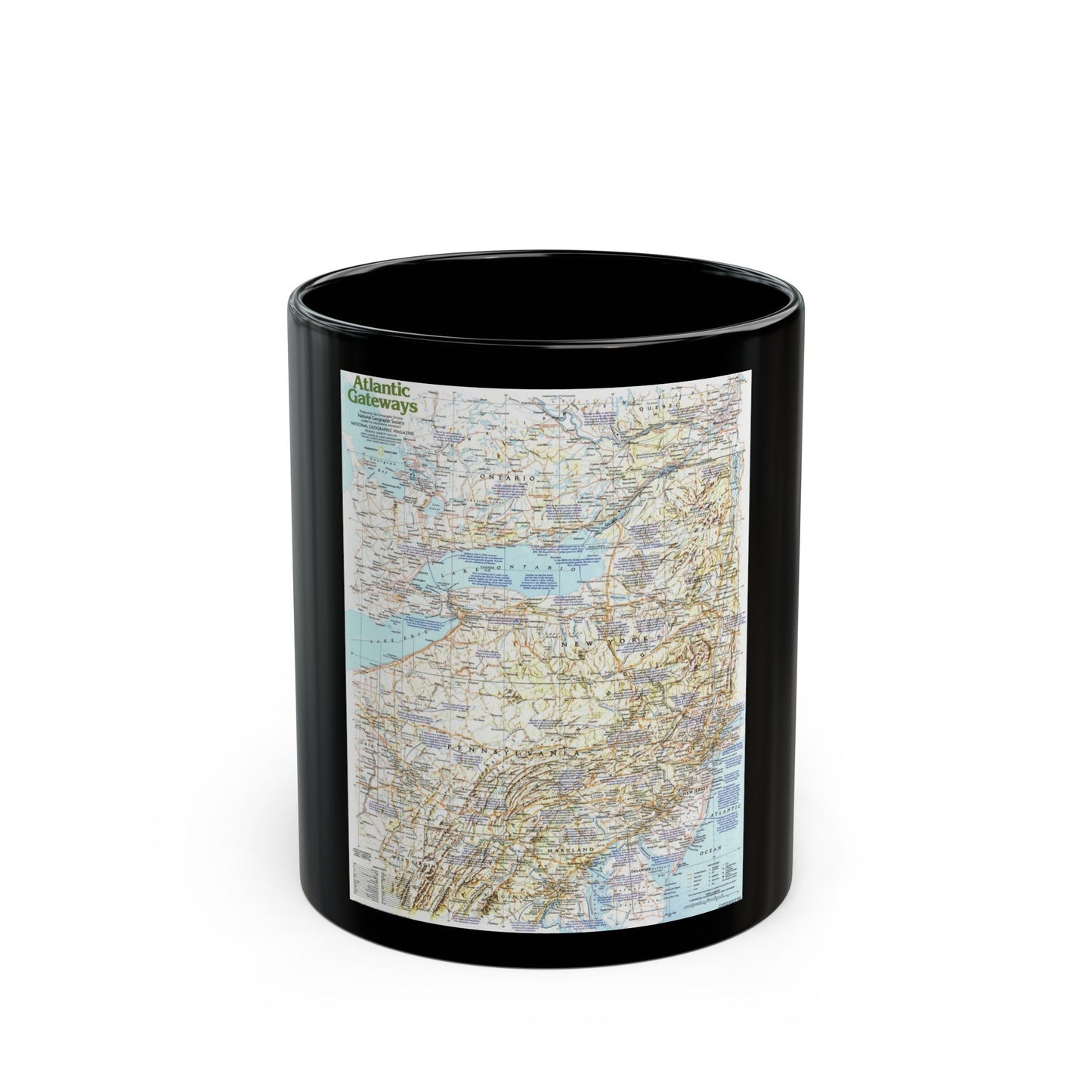 USA - Atlantic Gateways 1 (1983) (Map) Black Coffee Mug-11oz-The Sticker Space