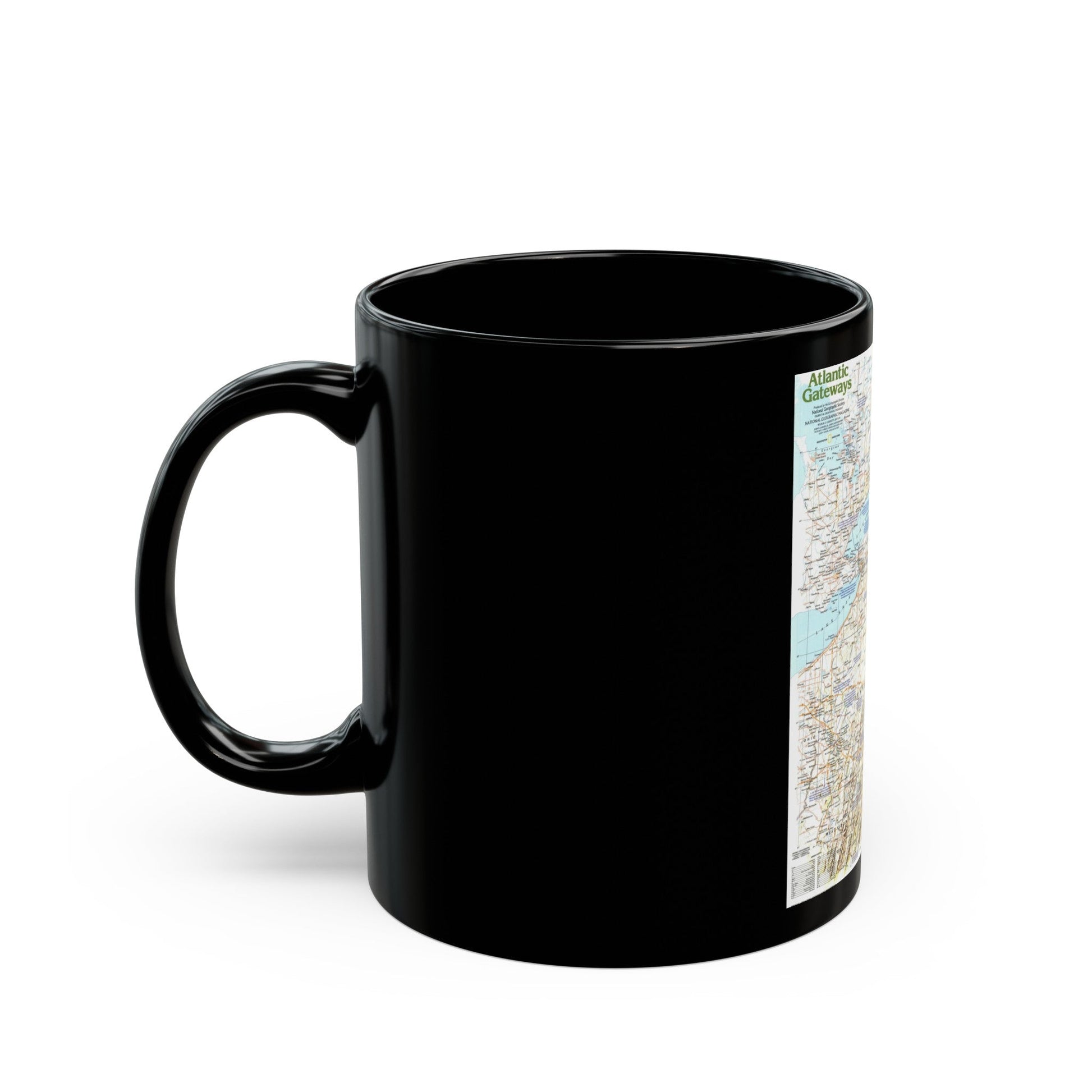 USA - Atlantic Gateways 1 (1983) (Map) Black Coffee Mug-The Sticker Space