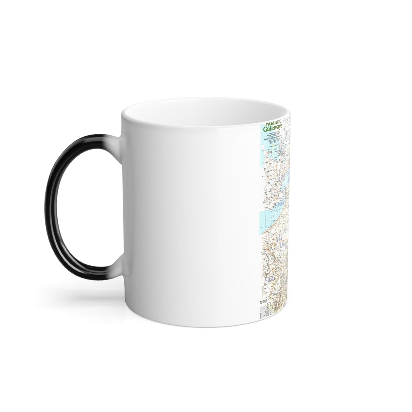 USA - Atlantic Gateways 1 (1983) (Map) Color Changing Mug 11oz-11oz-The Sticker Space