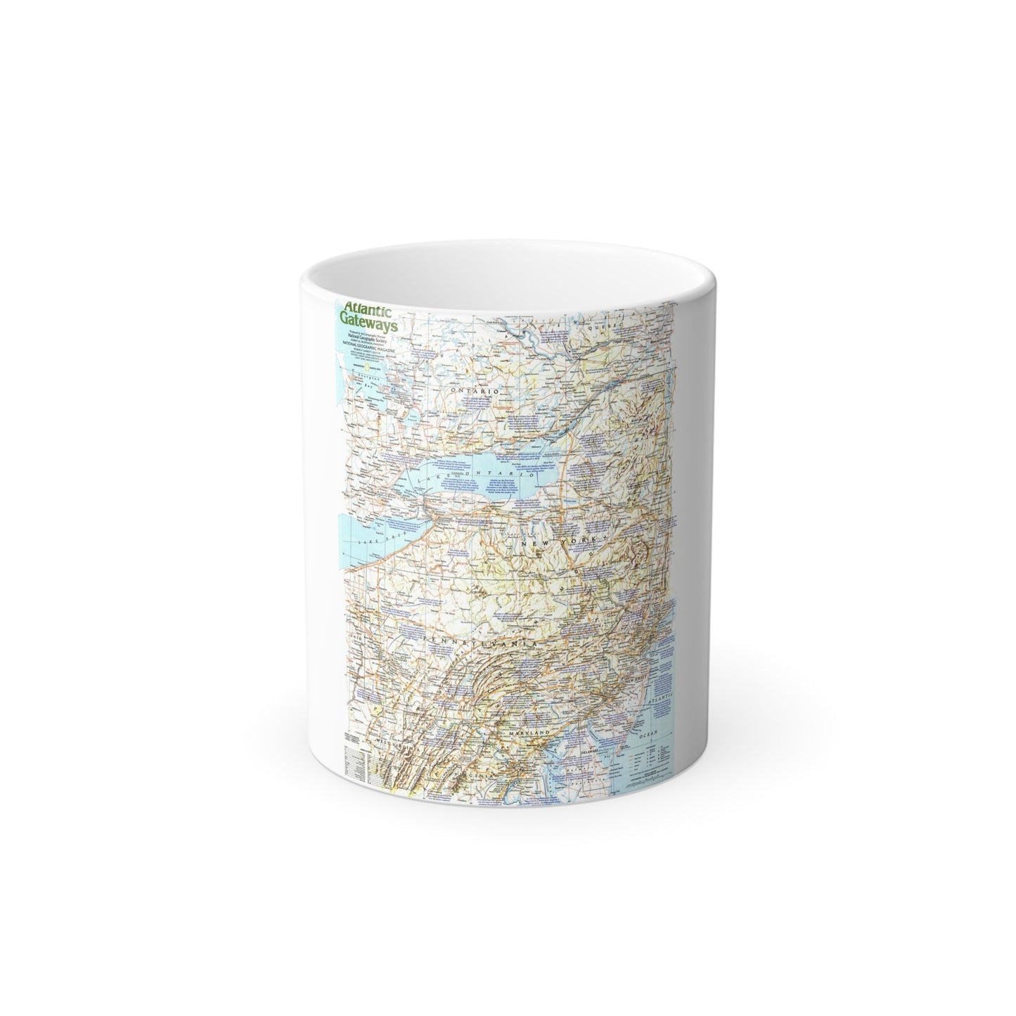 USA - Atlantic Gateways 1 (1983) (Map) Color Changing Mug 11oz-11oz-The Sticker Space