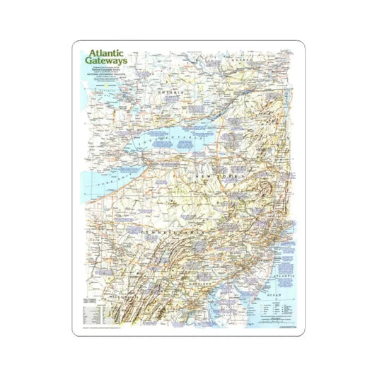 USA - Atlantic Gateways 1 (1983) (Map) STICKER Vinyl Kiss-Cut Decal 2 Inch White - The Sticker Space