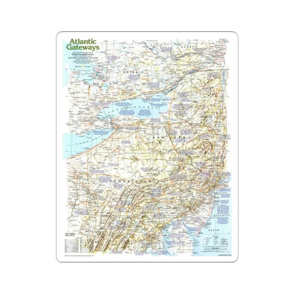 USA - Atlantic Gateways 1 (1983) (Map) STICKER Vinyl Kiss-Cut Decal 3 Inch White - The Sticker Space