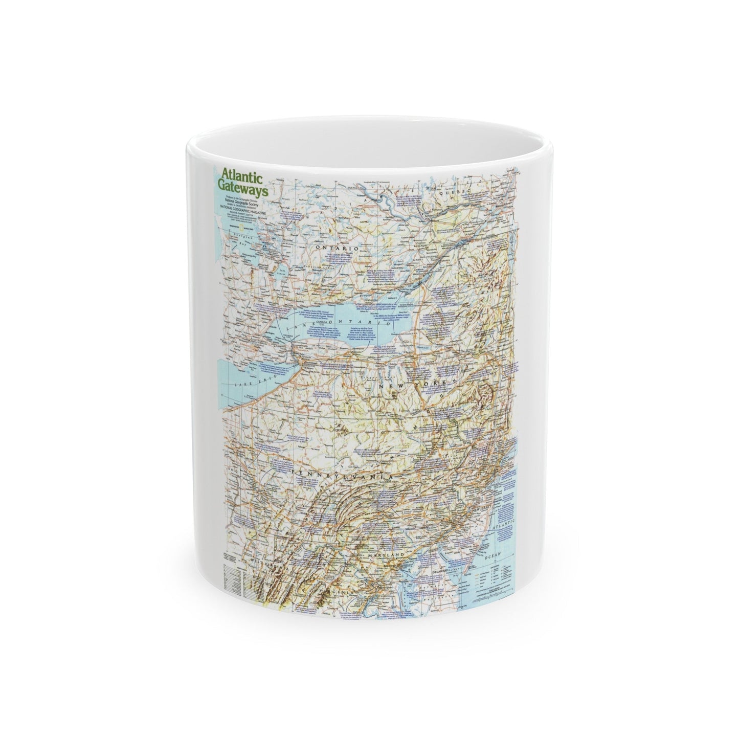 USA - Atlantic Gateways 1 (1983) (Map) White Coffee Mug-11oz-The Sticker Space