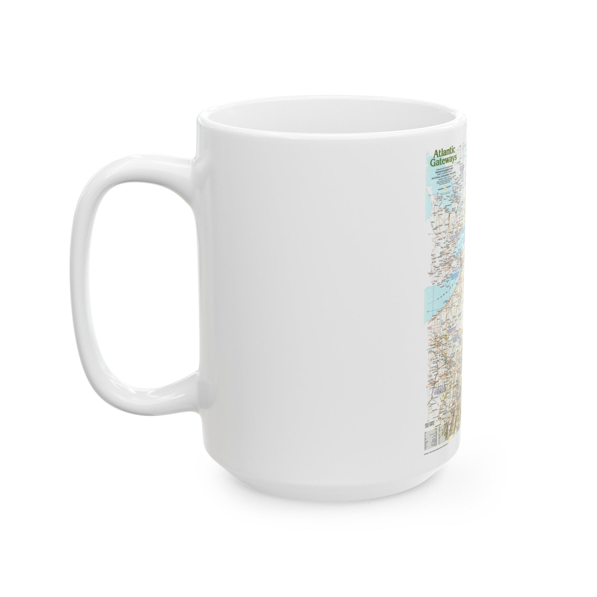 USA - Atlantic Gateways 1 (1983) (Map) White Coffee Mug-The Sticker Space