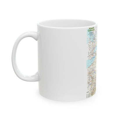 USA - Atlantic Gateways 1 (1983) (Map) White Coffee Mug-The Sticker Space