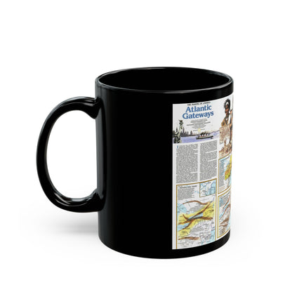 USA - Atlantic Gateways 2 (1983) (Map) Black Coffee Mug-The Sticker Space