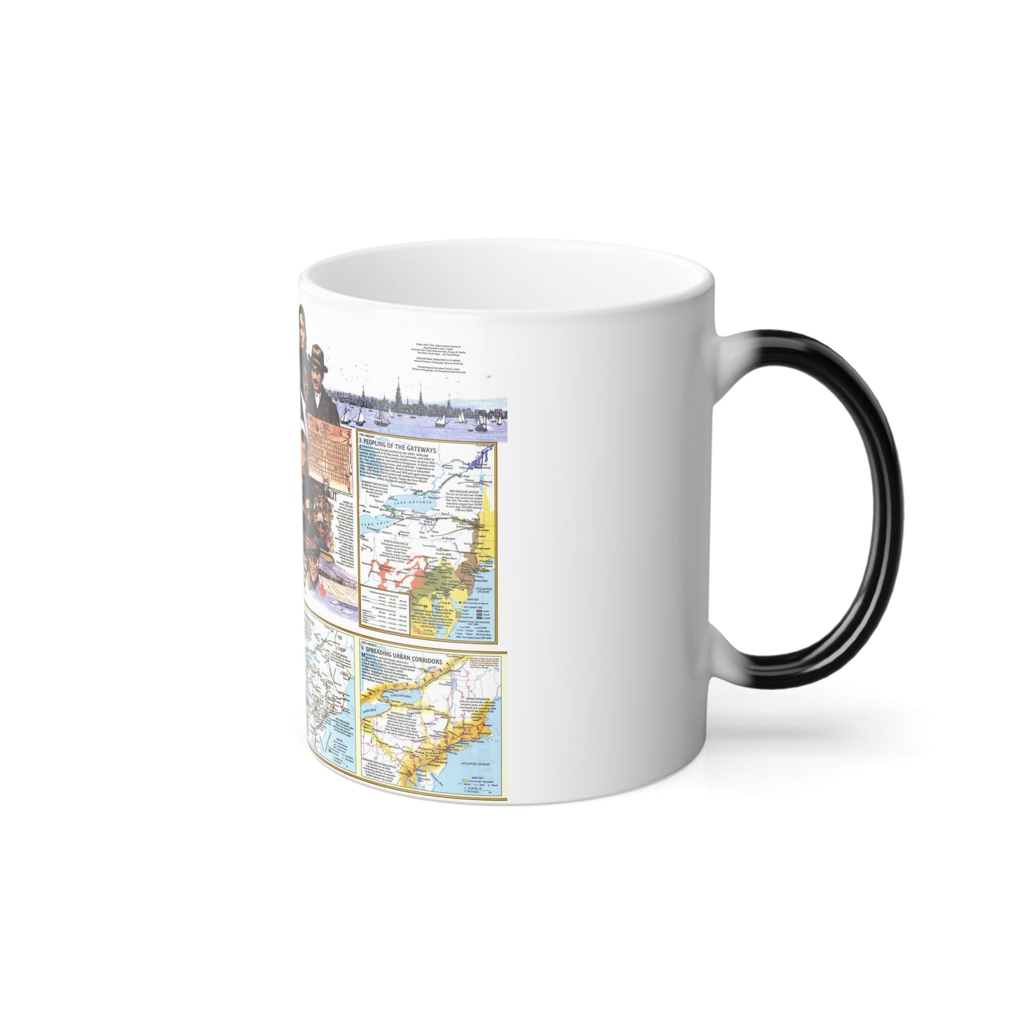 USA - Atlantic Gateways 2 (1983) (Map) Color Changing Mug 11oz-11oz-The Sticker Space