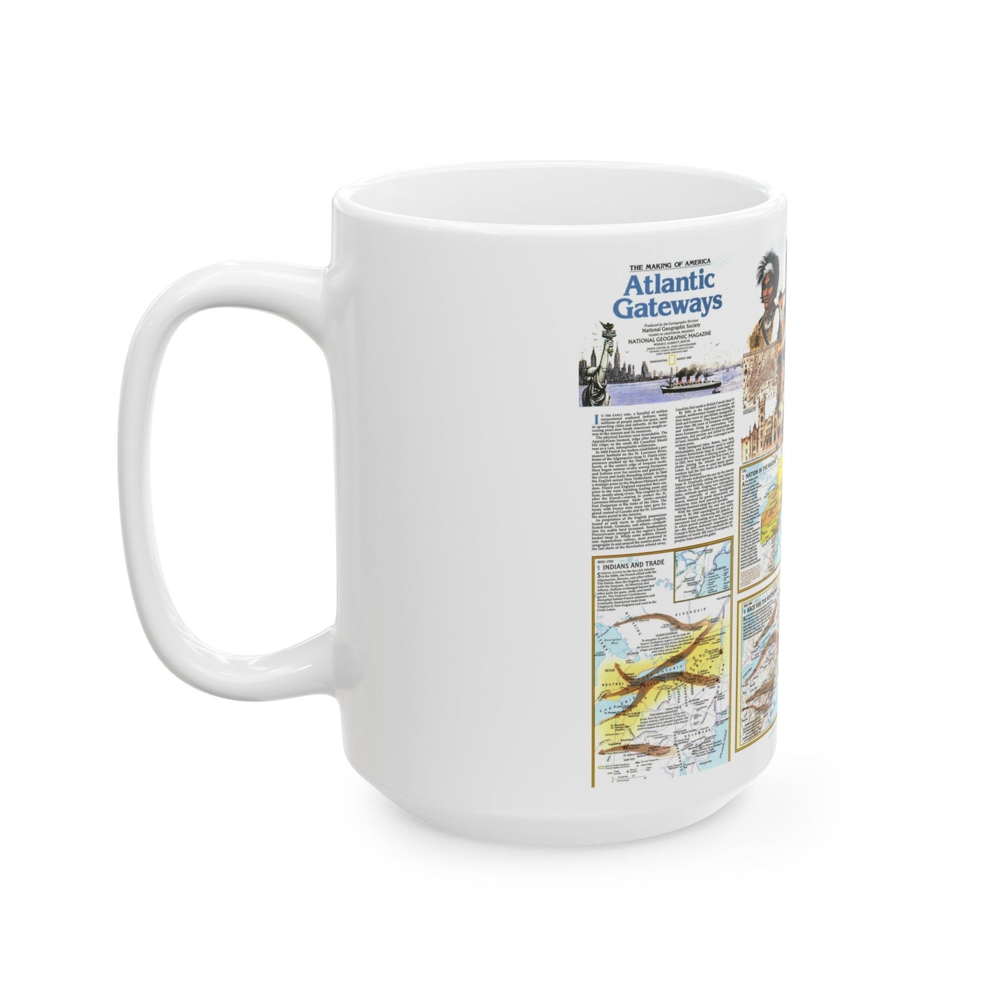 USA - Atlantic Gateways 2 (1983) (Map) White Coffee Mug-The Sticker Space