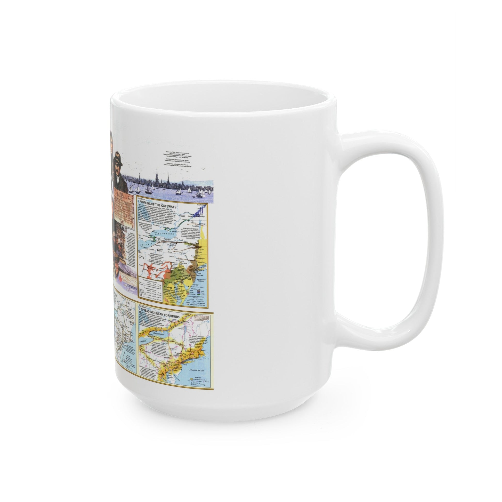 USA - Atlantic Gateways 2 (1983) (Map) White Coffee Mug-The Sticker Space