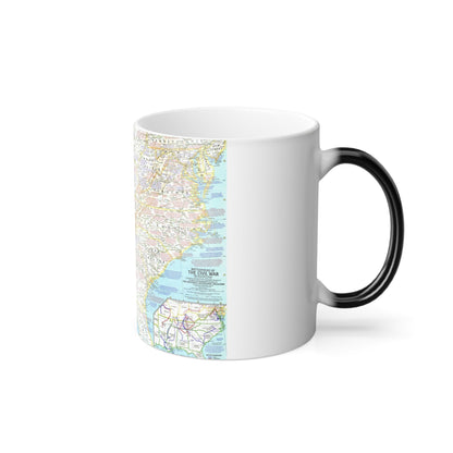 USA - Battlefields of the Civil War 1 (1961) (Map) Color Changing Mug 11oz-11oz-The Sticker Space