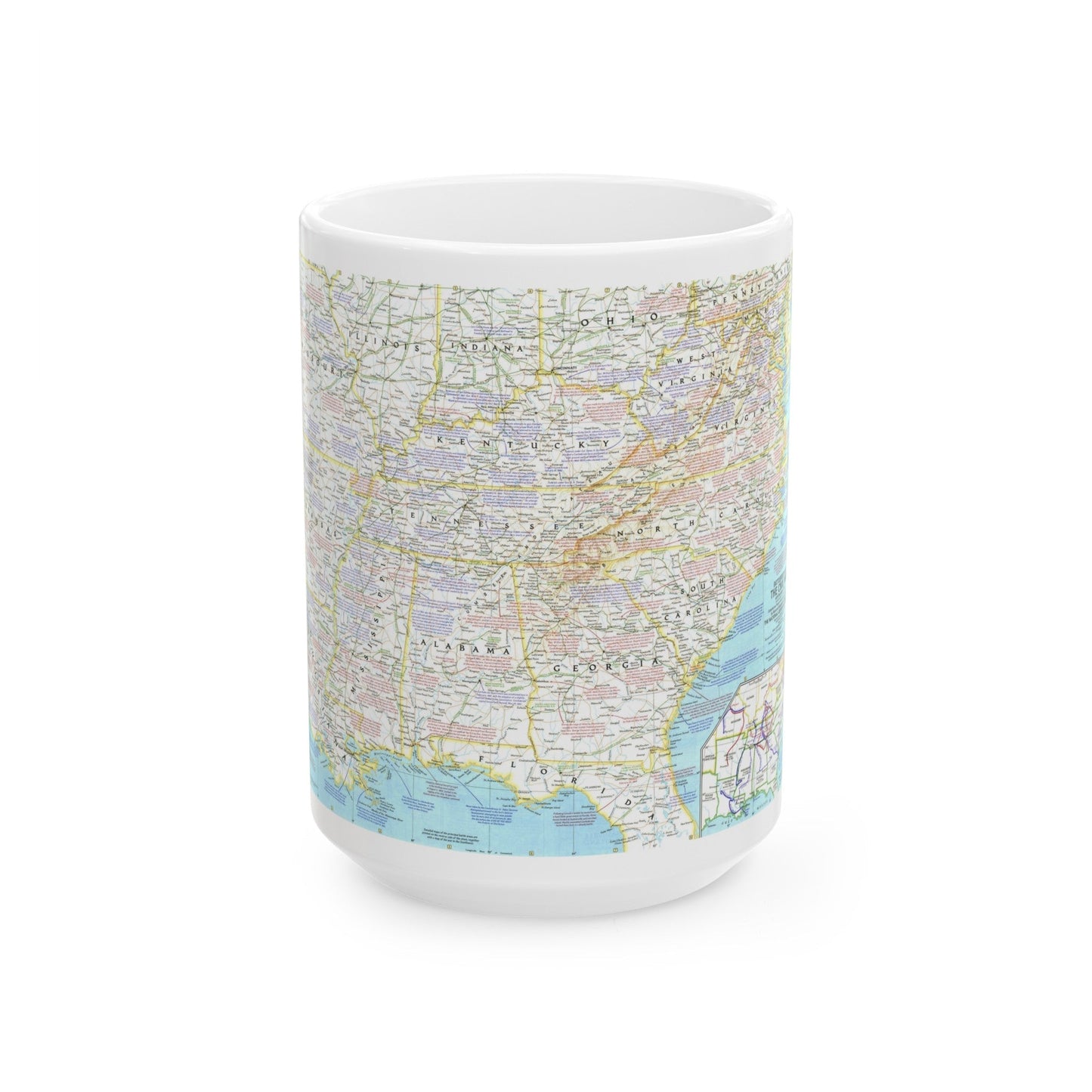 USA - Battlefields of the Civil War 1 (1961) (Map) White Coffee Mug-15oz-The Sticker Space