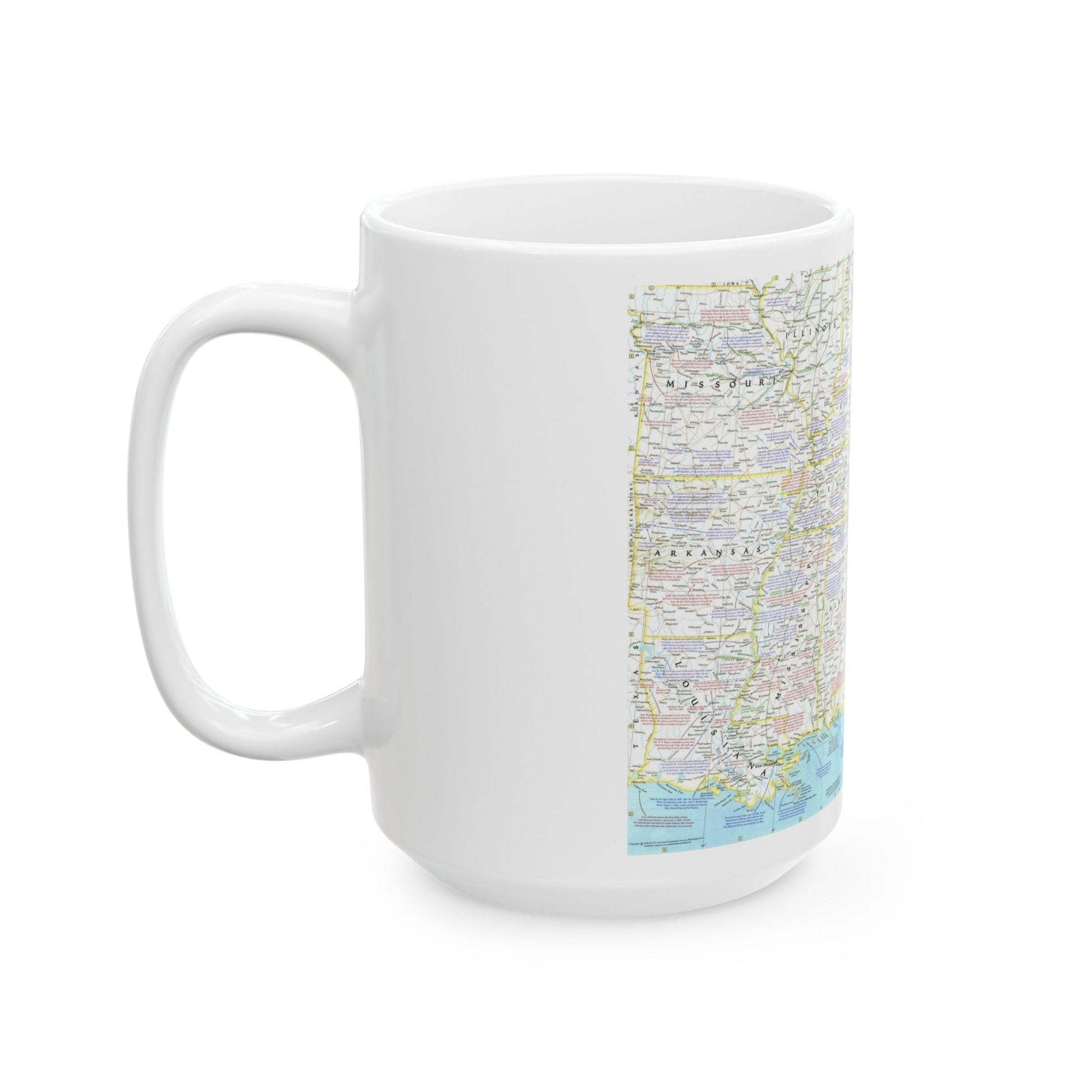 USA - Battlefields of the Civil War 1 (1961) (Map) White Coffee Mug-The Sticker Space