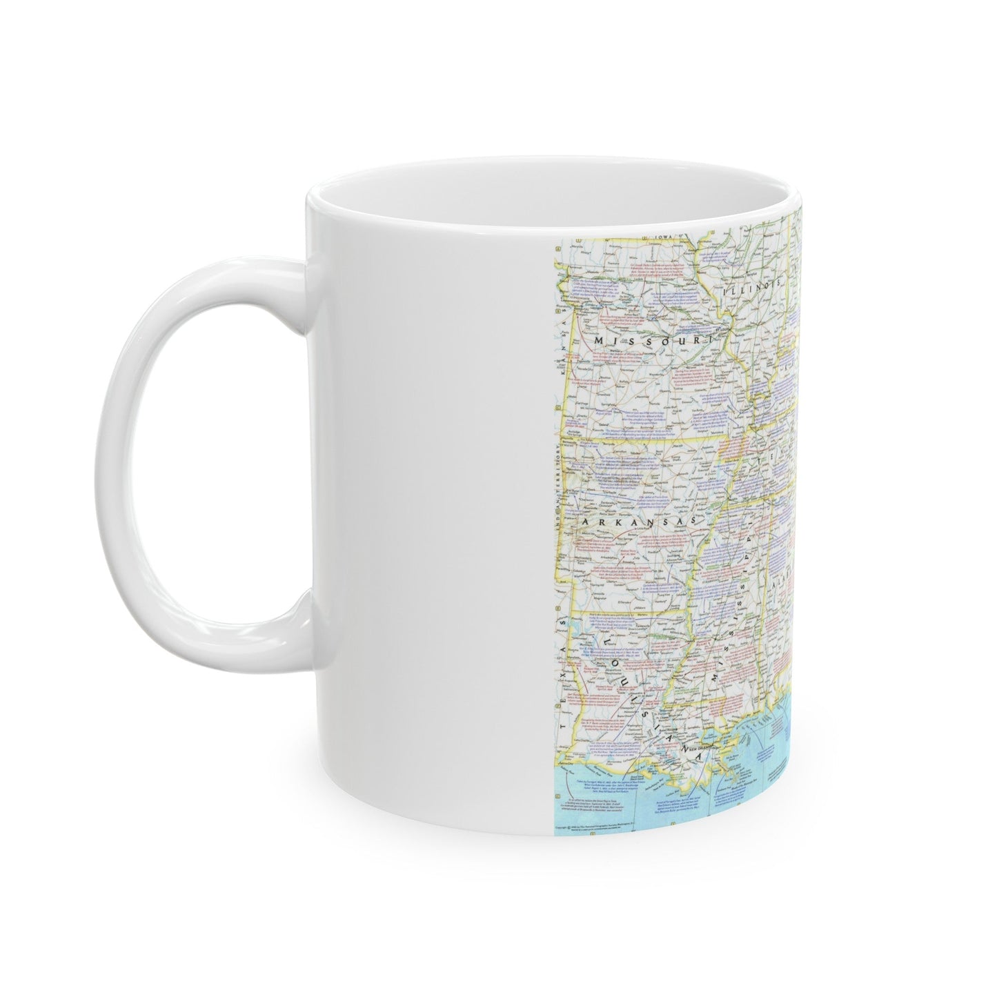 USA - Battlefields of the Civil War 1 (1961) (Map) White Coffee Mug-The Sticker Space