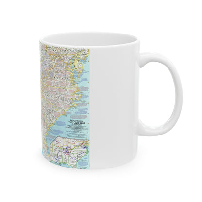 USA - Battlefields of the Civil War 1 (1961) (Map) White Coffee Mug-The Sticker Space