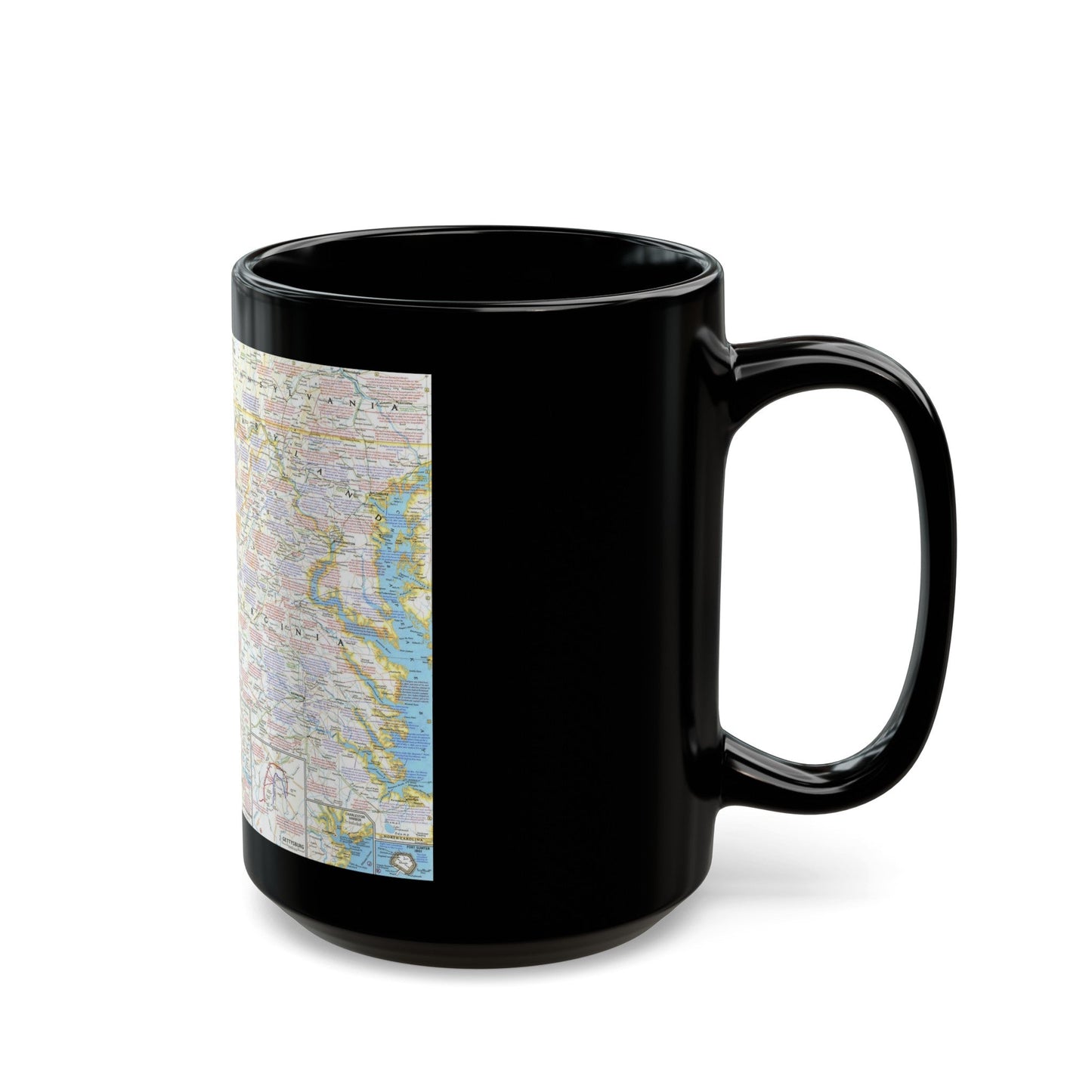 USA - Battlefields of the Civil War 2 (1961) (Map) Black Coffee Mug-The Sticker Space