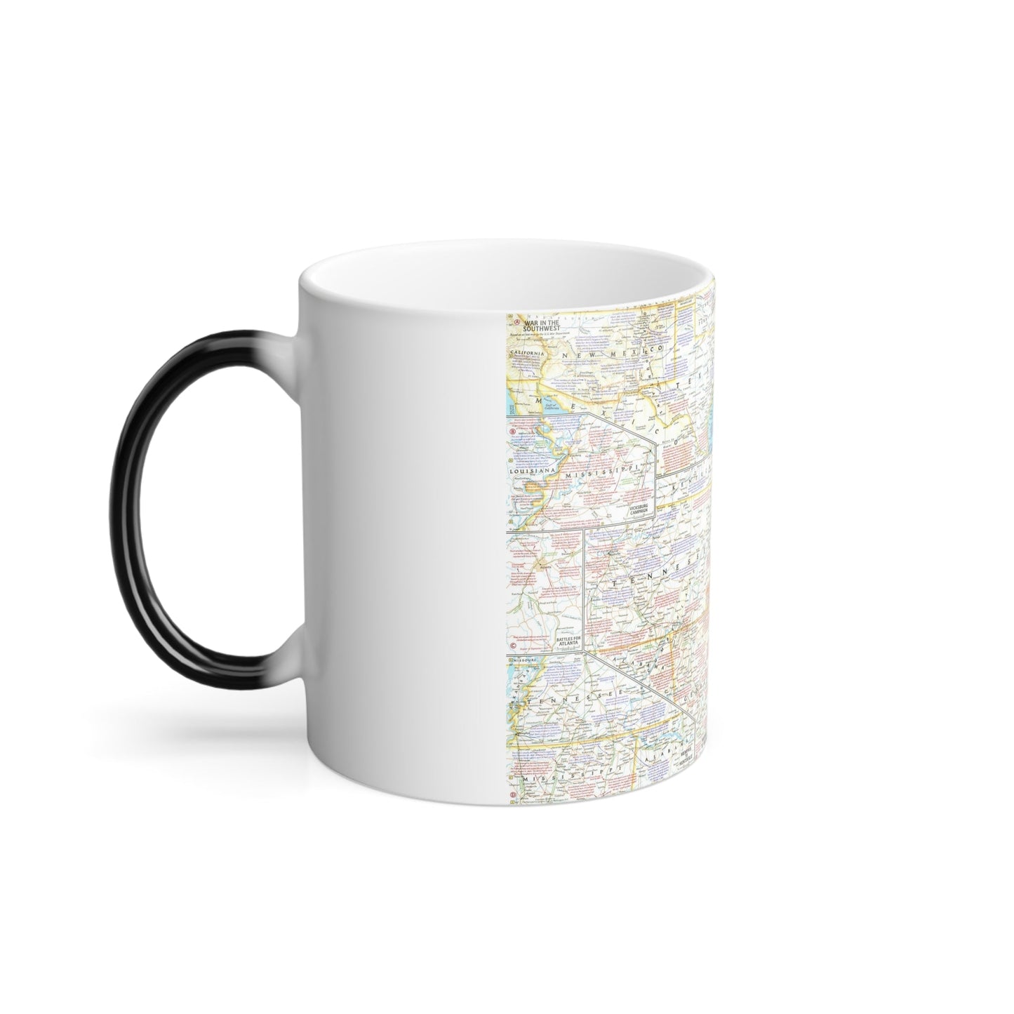 USA - Battlefields of the Civil War 2 (1961) (Map) Color Changing Mug 11oz-11oz-The Sticker Space