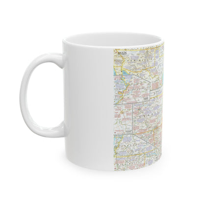 USA - Battlefields of the Civil War 2 (1961) (Map) White Coffee Mug-The Sticker Space