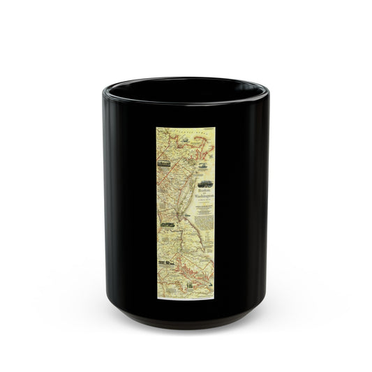 USA - Boston to Washington (1830) (Map) Black Coffee Mug-15oz-The Sticker Space