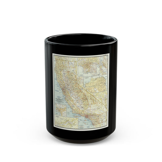 USA - California (1954) (Map) Black Coffee Mug-15oz-The Sticker Space