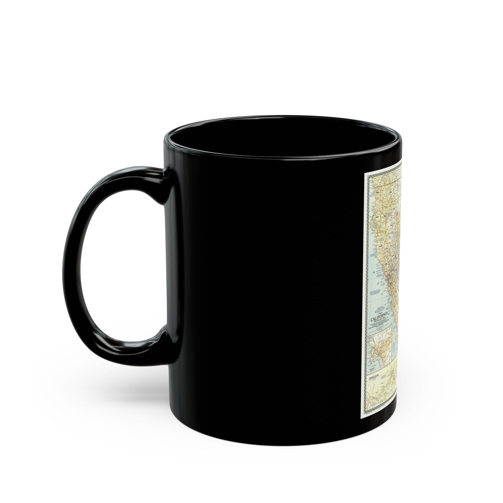 USA - California (1954) (Map) Black Coffee Mug-The Sticker Space