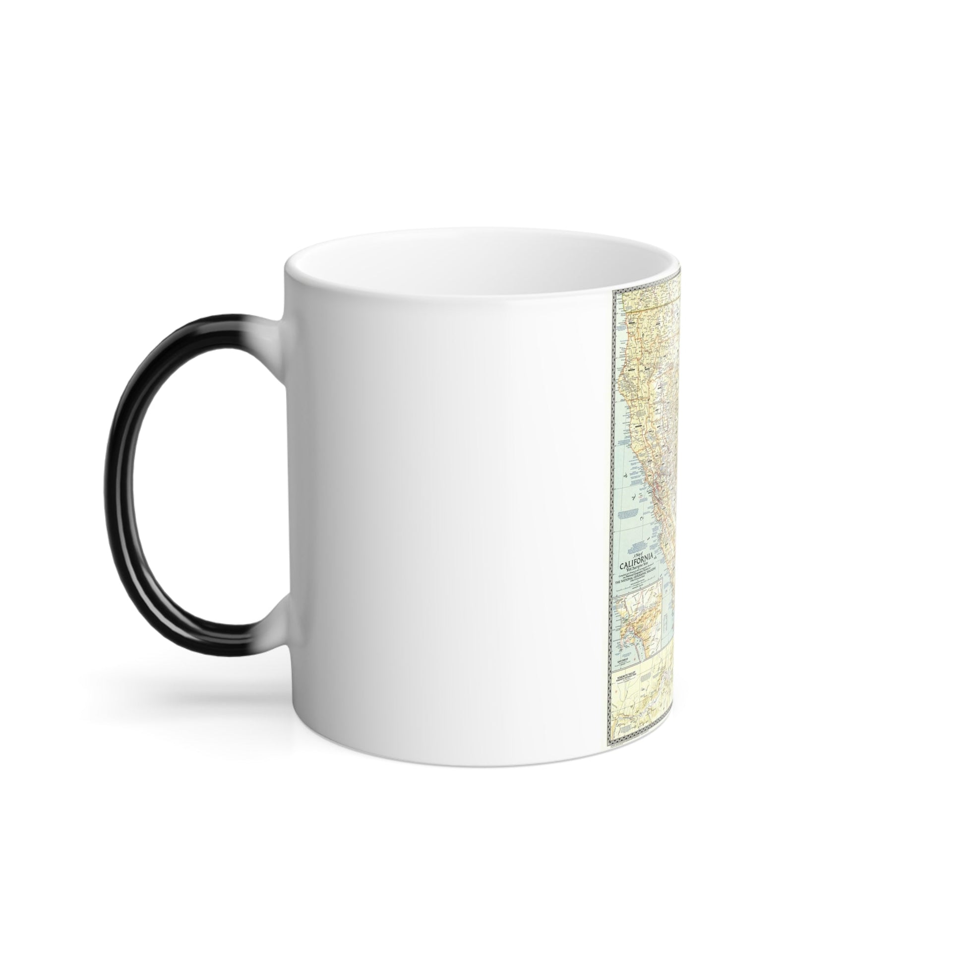 USA - California (1954) (Map) Color Changing Mug 11oz-11oz-The Sticker Space