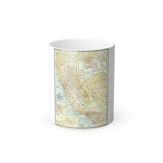 USA - California (1954) (Map) Color Changing Mug 11oz-11oz-The Sticker Space