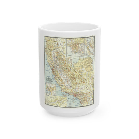 USA - California (1954) (Map) White Coffee Mug-15oz-The Sticker Space