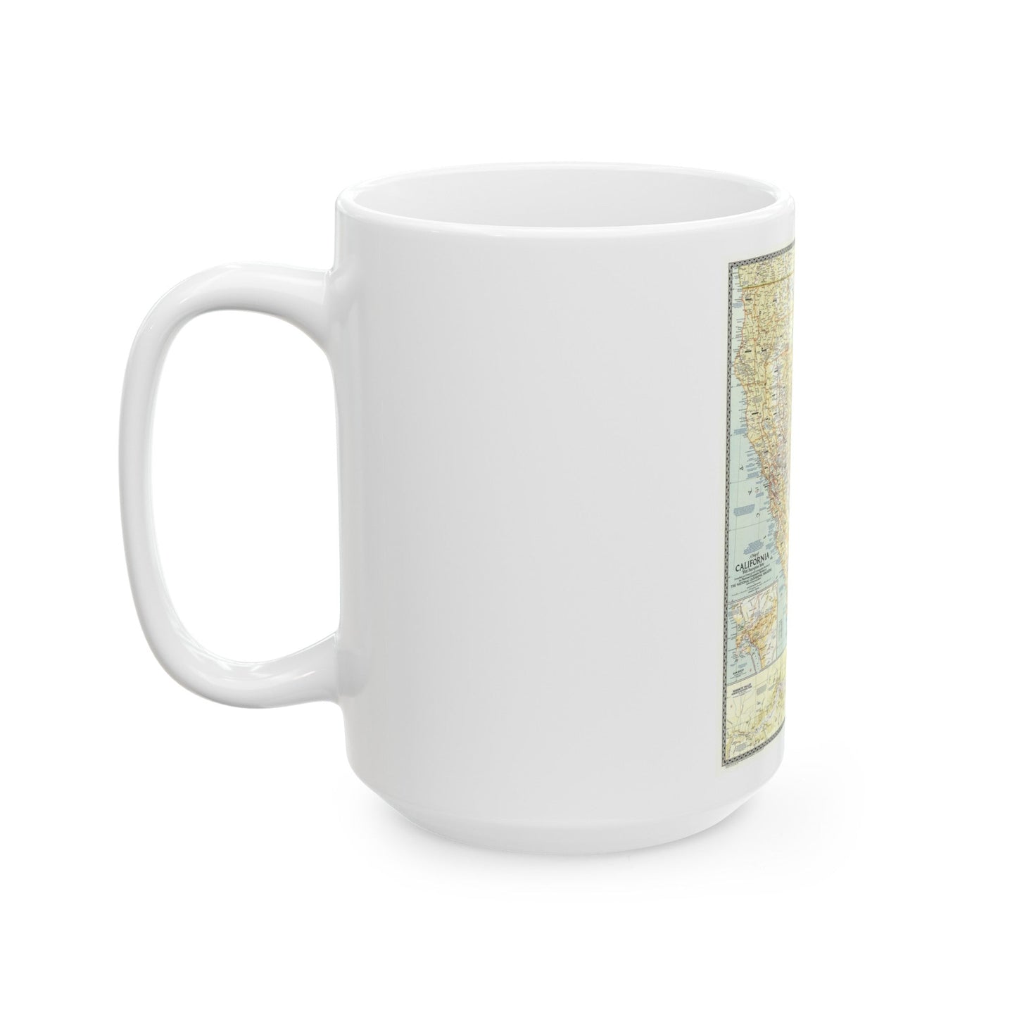 USA - California (1954) (Map) White Coffee Mug-The Sticker Space