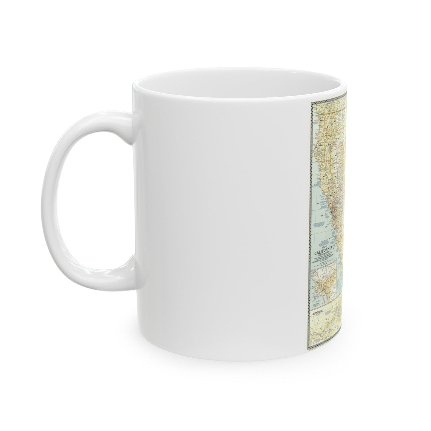 USA - California (1954) (Map) White Coffee Mug-The Sticker Space