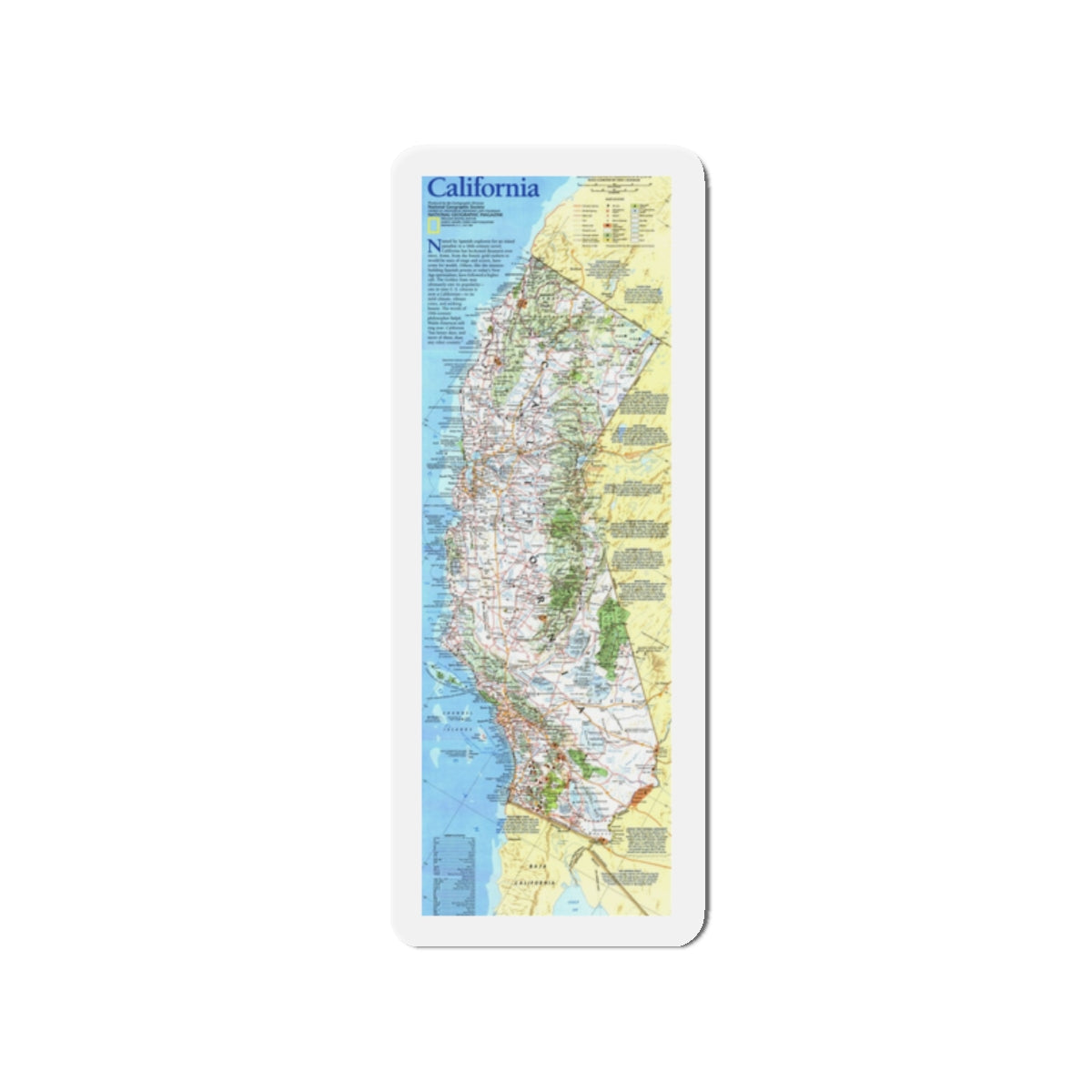 USA - California (1993) (Map) Refrigerator Magnet-2" x 2"-The Sticker Space