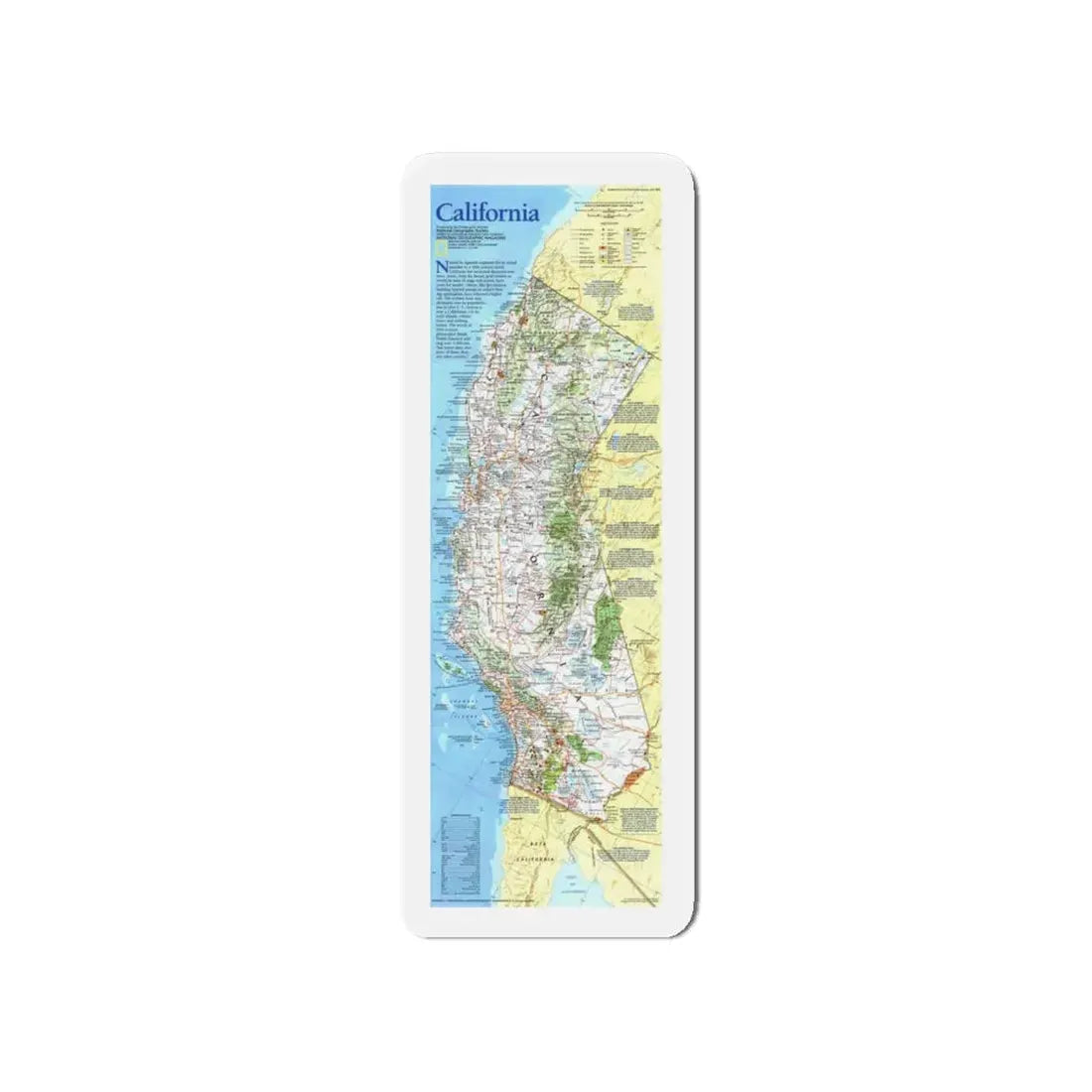 USA - California (1993) (Map) Refrigerator Magnet 4 Inch - The Sticker Space