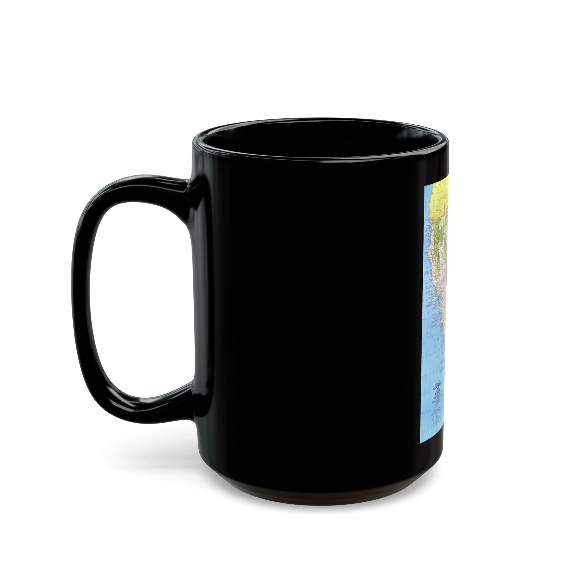 USA - California and Nevada 1 (1974) (Map) Black Coffee Mug-The Sticker Space