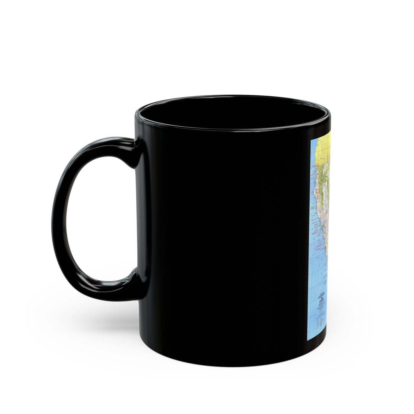 USA - California and Nevada 1 (1974) (Map) Black Coffee Mug-The Sticker Space