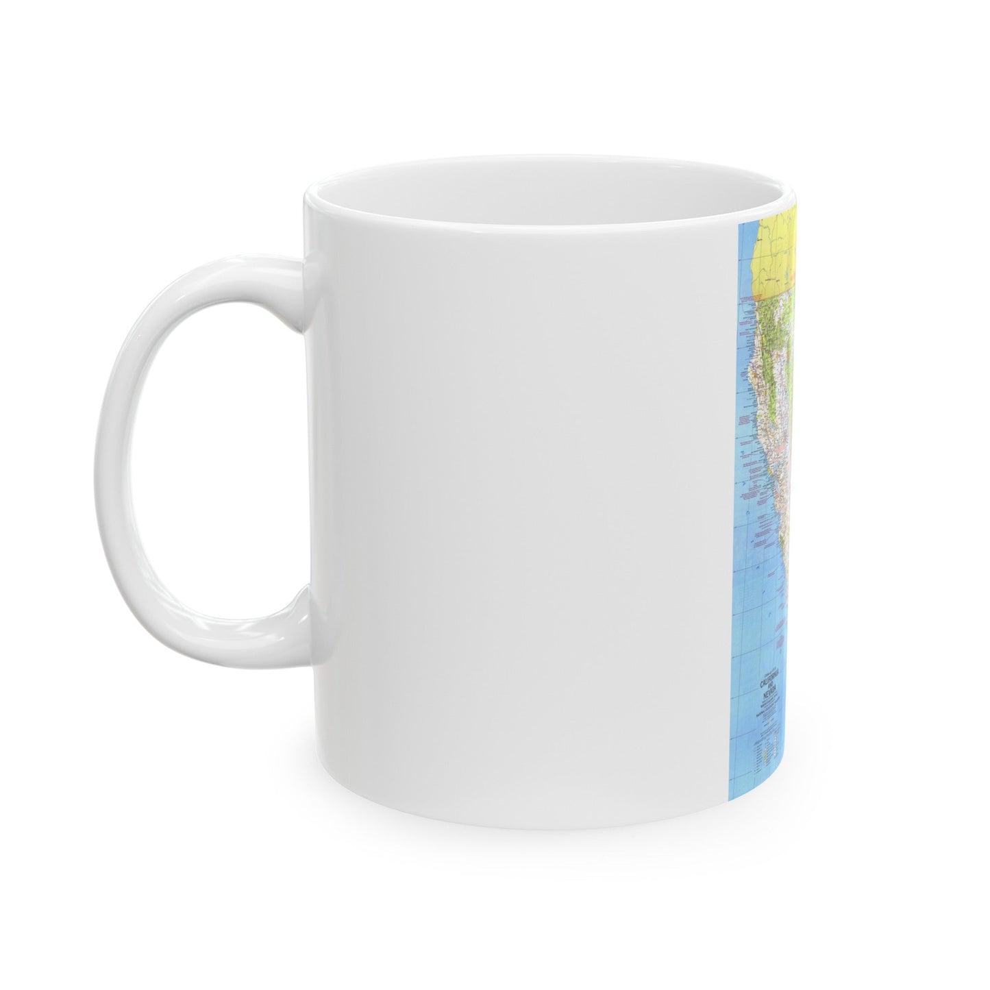 USA - California and Nevada 1 (1974) (Map) White Coffee Mug-The Sticker Space