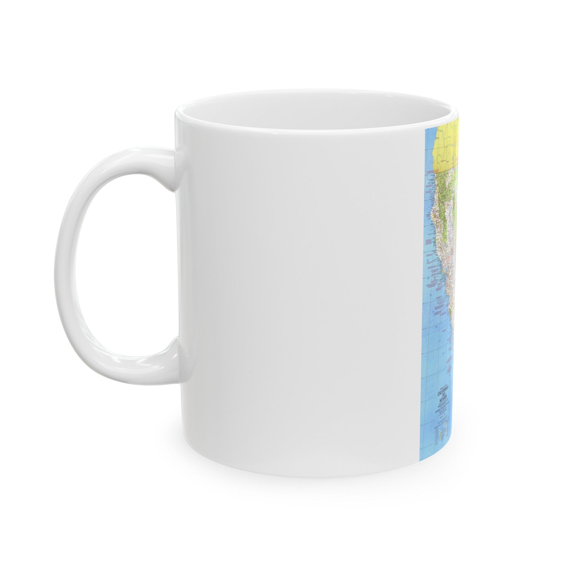 USA - California and Nevada 1 (1974) (Map) White Coffee Mug-The Sticker Space