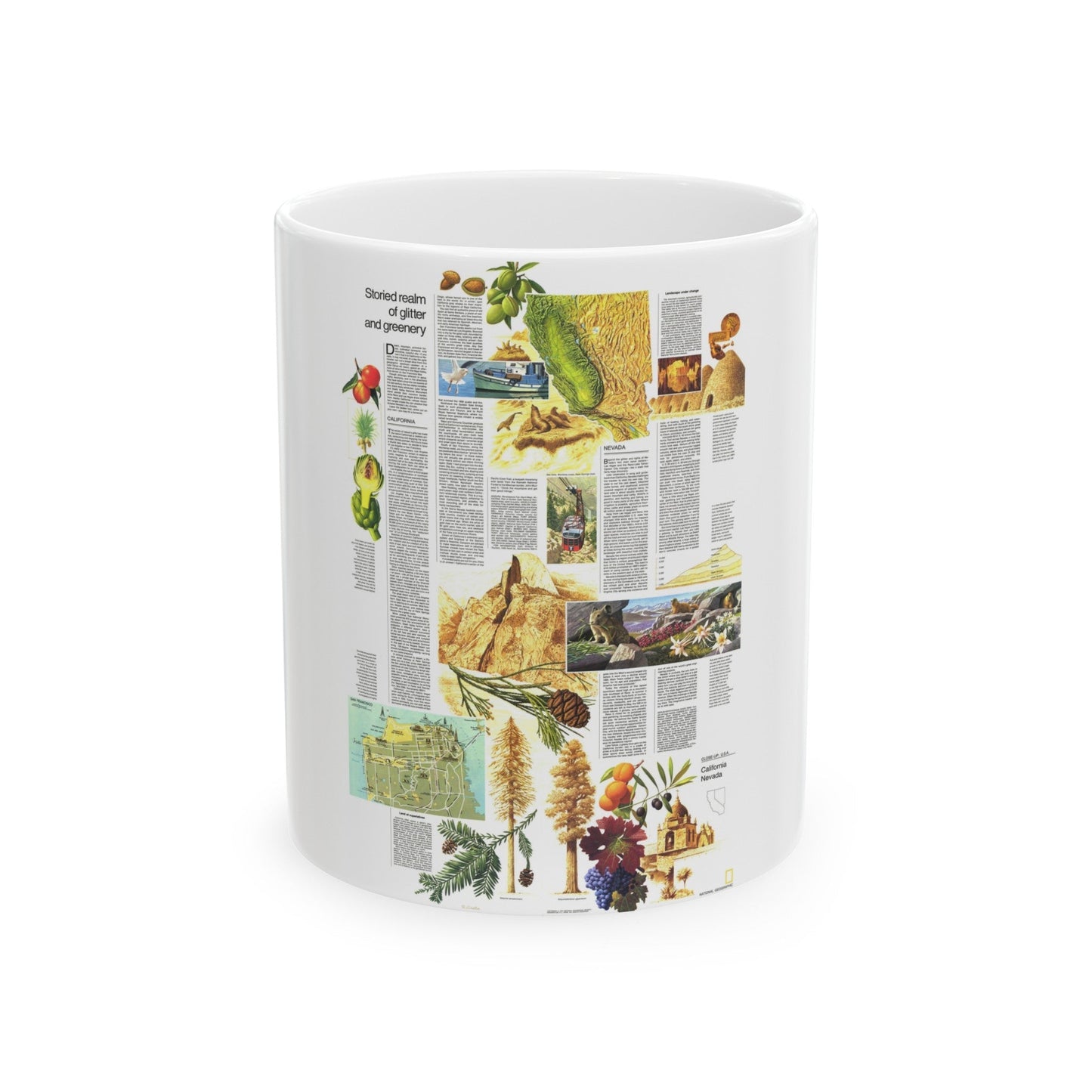 USA - California and Nevada 2 (1974) (Map) White Coffee Mug-11oz-The Sticker Space