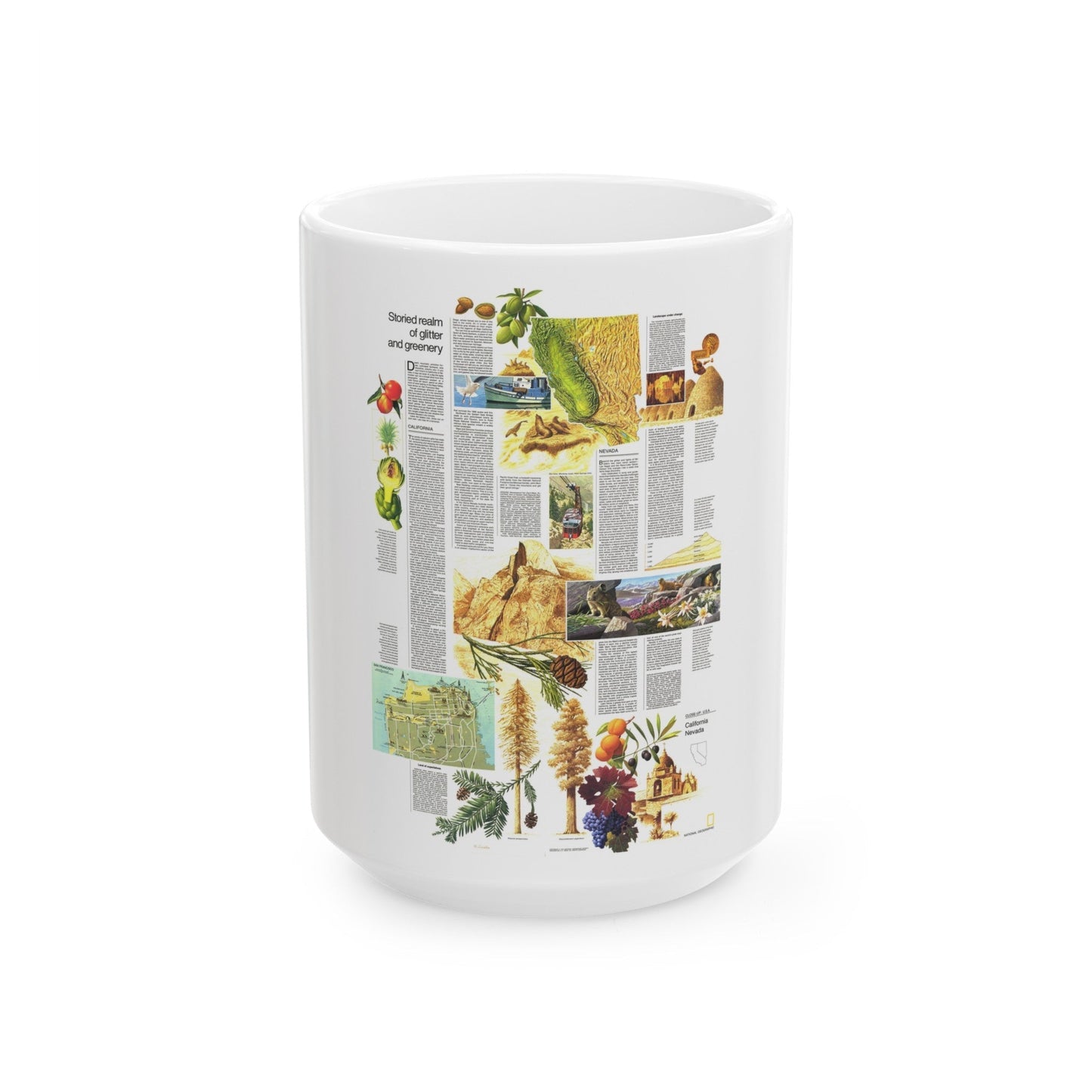 USA - California and Nevada 2 (1974) (Map) White Coffee Mug-15oz-The Sticker Space