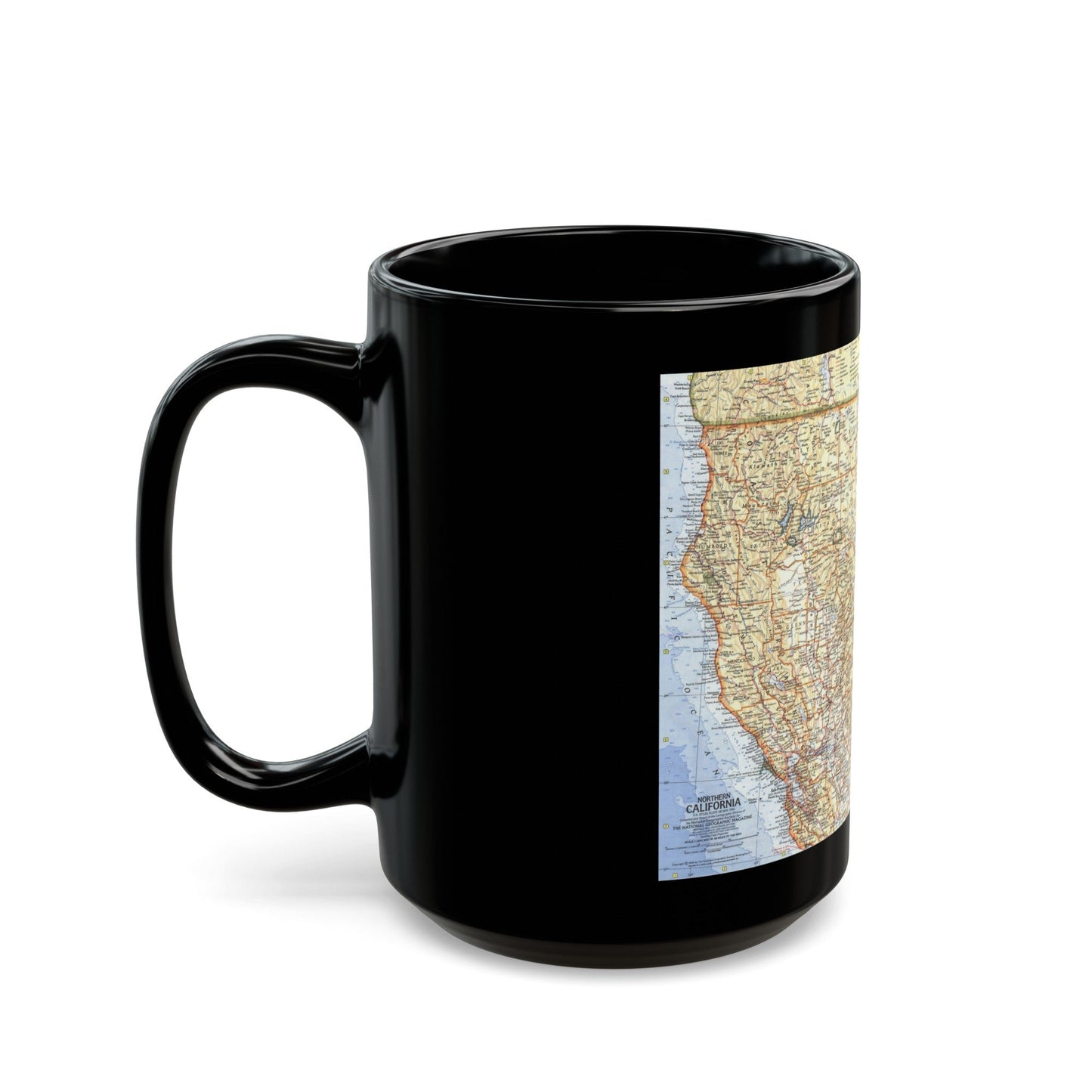 USA - California, Northern (1966) (Map) Black Coffee Mug-The Sticker Space