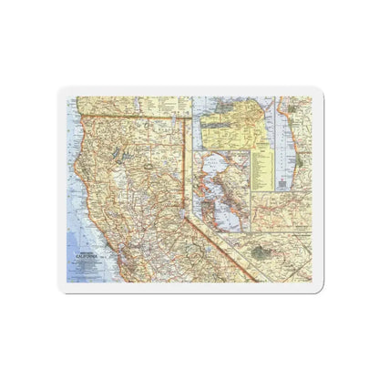 USA - California, Northern (1966) (Map) Refrigerator Magnet 5 Inch - The Sticker Space