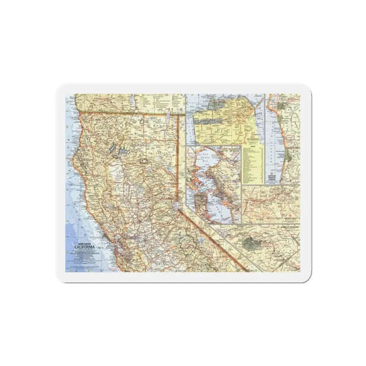 USA - California, Northern (1966) (Map) Refrigerator Magnet 6 Inch - The Sticker Space